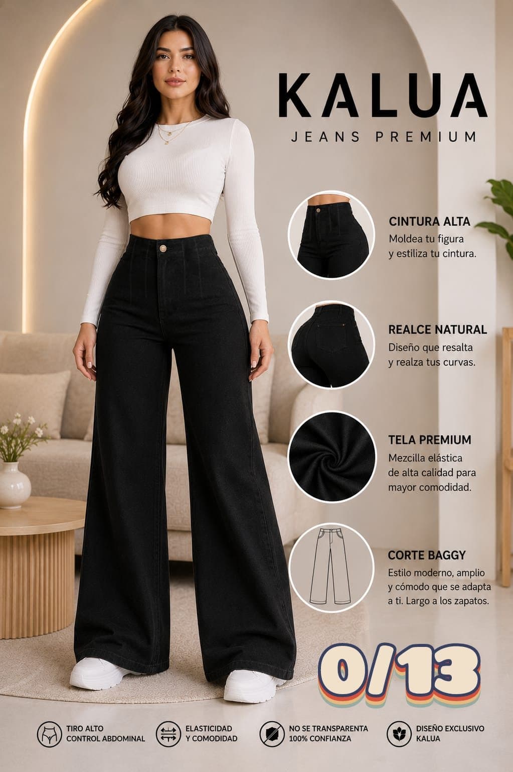 Kalua High-Waist Baggy Jeans - Black sold by ATHERYA