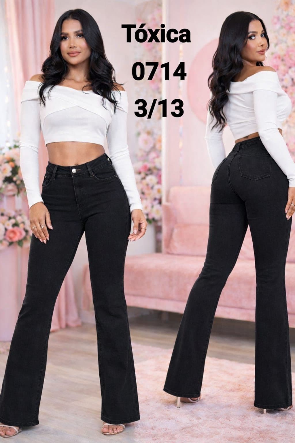 Tóxica 0714 Black Flare Jeans sold by ATHERYA