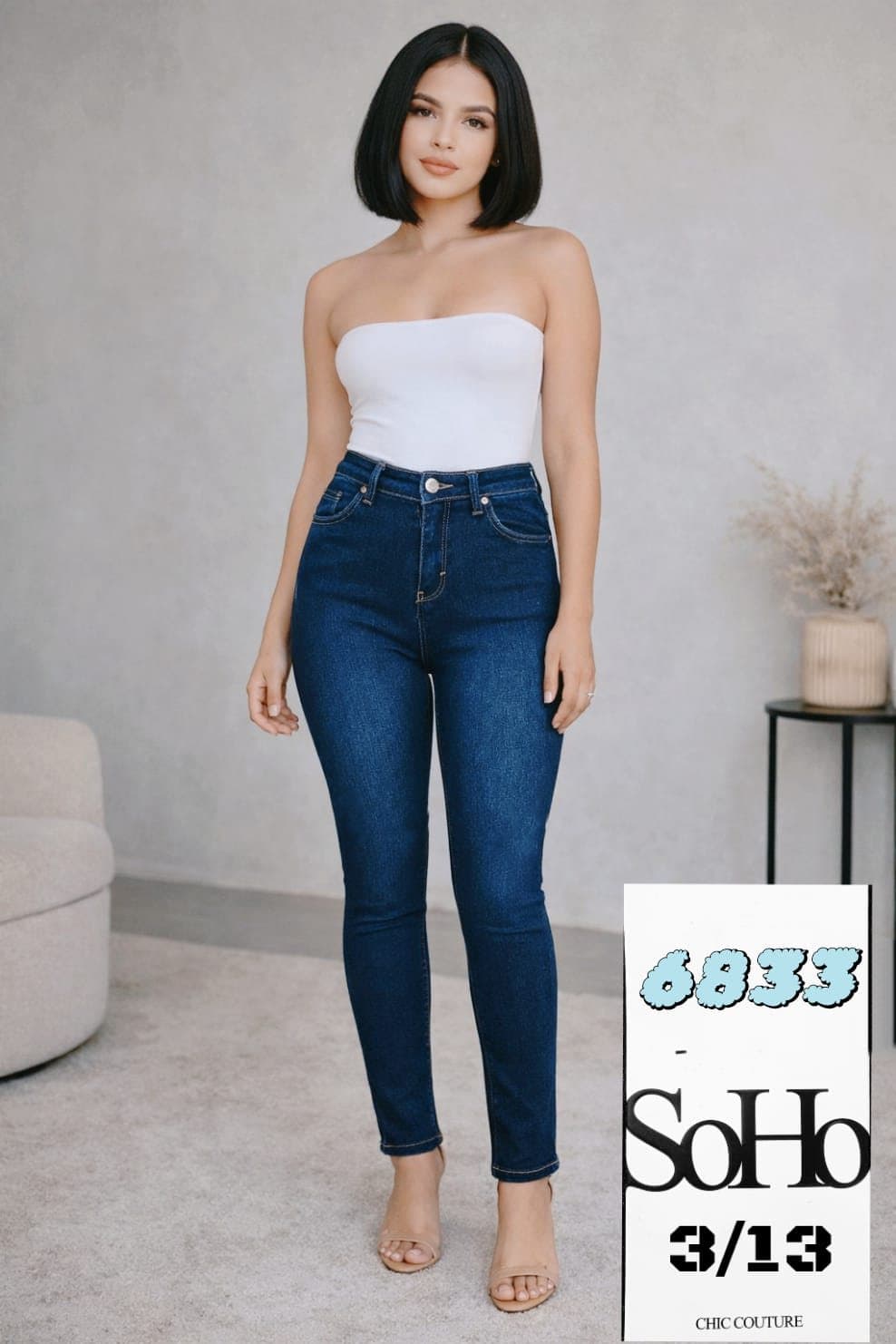 SOHO 6833 Dark-Wash Skinny Jeans sold by ATHERYA