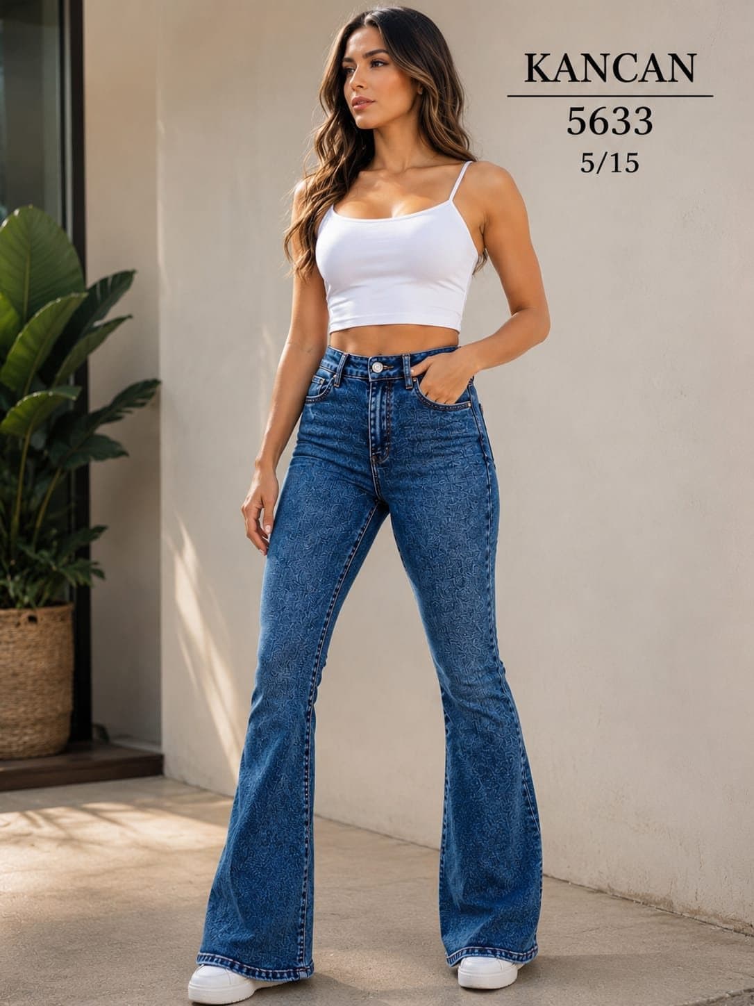 KanCan 5633 Patterned Flare Jeans sold by ATHERYA
